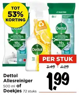 Vomar Voordeelmarkt Dettol Allesreiniger of Doekjes aanbieding