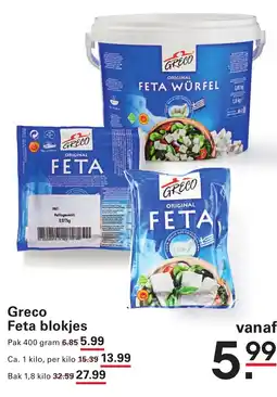 Sligro Greco Feta blokjes aanbieding