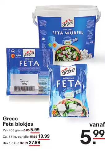 Sligro Greco Feta blokjes aanbieding