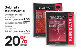 Sligro Subirats Vleeswaren aanbieding