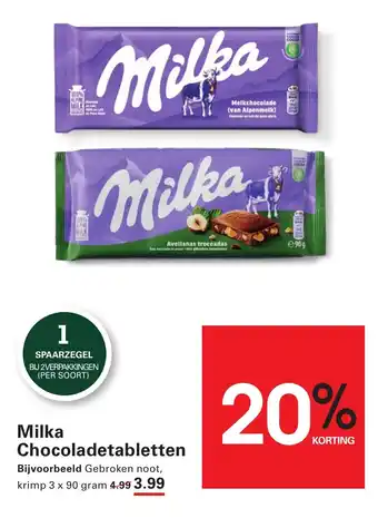Sligro Milka Chocoladetabletten aanbieding