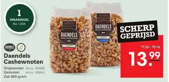Sligro Daendels Cashewnoten aanbieding