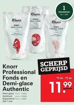 Sligro Knorr Professional Fonds en Demi glace Authentic aanbieding