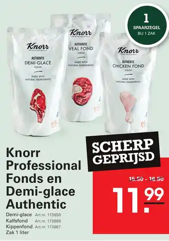 Sligro Knorr Professional Fonds en Demi glace Authentic aanbieding
