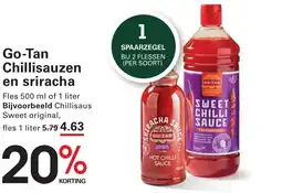 Sligro Go-Tan Chillisauzen en sriracha aanbieding