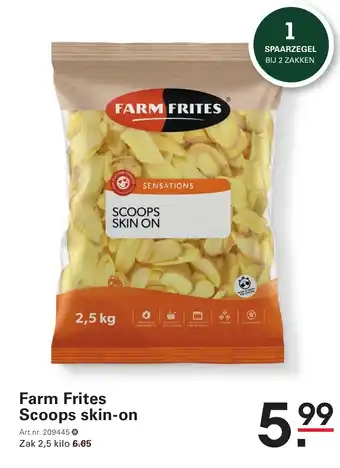 Sligro Farm Frites Scoops skin on aanbieding