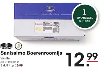 Sligro Sanissimo Boerenroomijs aanbieding