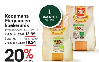Sligro Koopmans Eierpannen koekenmix aanbieding