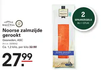 Sligro Noorse zalmzijde gerookt aanbieding