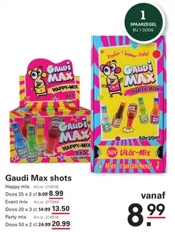 Sligro Gaudi Max shots aanbieding