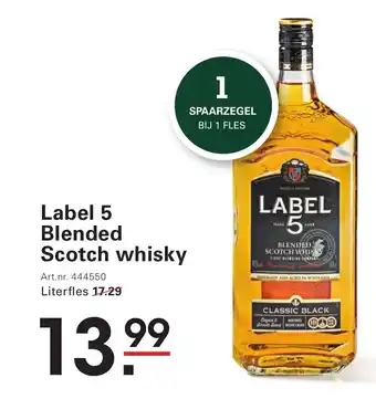 Sligro Label 5 Blended Scotch whisky aanbieding