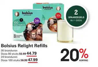 Sligro Bolsius Relight Refills aanbieding