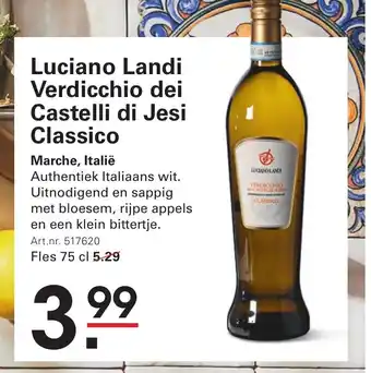 Sligro Luciano Landi Verdicchio dei Castelli di Jesi Classico aanbieding