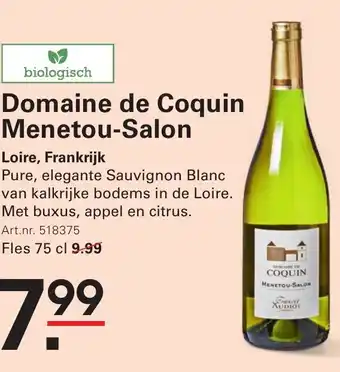 Sligro Domaine de Coquin Menetou-Salon aanbieding