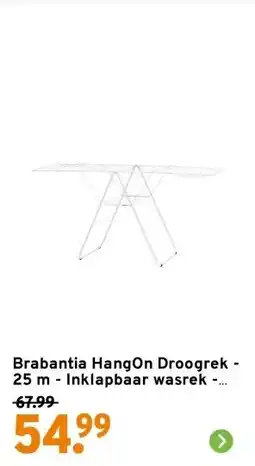 GAMMA Brabantia HangOn Droogrek - 25 m - Inklapbaar wasrek - White aanbieding