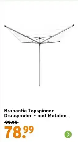 GAMMA Brabantia Topspinner Droogmolen - met Metalen Grondanker - 50 m - Metallic Grey aanbieding