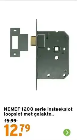 GAMMA NEMEF 1200 serie insteekslot loopslot met gelakte voorplaat Doorn 50mm aanbieding