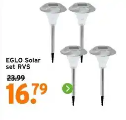 GAMMA EGLO Solar set RVS aanbieding