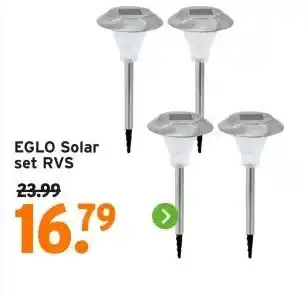GAMMA EGLO Solar set RVS aanbieding