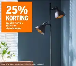 GAMMA 25% KORTING op alle hang-, tafel- en vloerlampen aanbieding