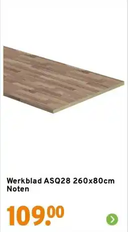 GAMMA Werkblad ASQ28 260x80cm Noten aanbieding