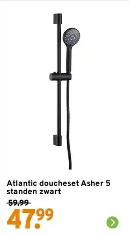 GAMMA Atlantic doucheset Asher 5 standen zwart aanbieding
