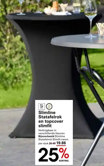 Sligro Slimline Statafelrok en topcover slimfit aanbieding