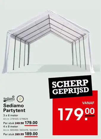 Sligro Sediamo Partytent aanbieding