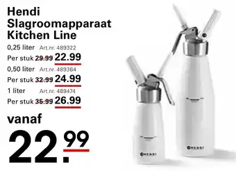 Sligro Hendi Slagroomapparaat Kitchen Line aanbieding