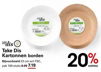 Sligro Take Dis Kartonnen borden aanbieding