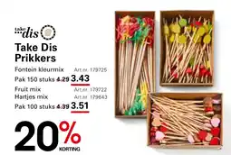 Sligro Take Dis Prikkers Fontein kleurmix aanbieding