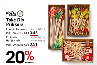 Sligro Take Dis Prikkers Fontein kleurmix aanbieding
