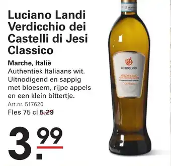 Sligro Luciano Landi Verdicchio dei Castelli di Jesi Classico aanbieding