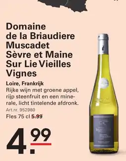Sligro Domaine de la Briaudiere Muscadet Sèvre et Maine Sur Lie Vieilles Vignes aanbieding