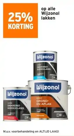 GAMMA 25% KORTING op alle Wijzonol lakken aanbieding