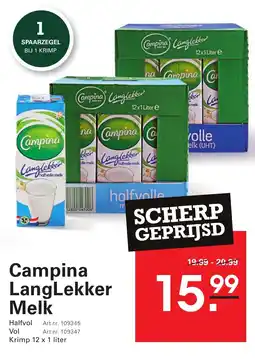 Sligro Campina LangLekker Melk aanbieding