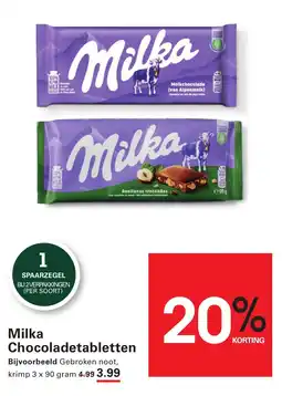 Sligro Milka Chocoladetabletten aanbieding
