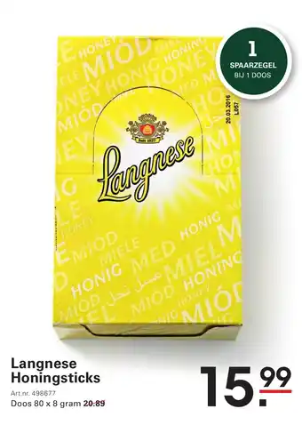 Sligro Langnese Honingsticks aanbieding