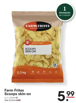 Sligro Farm Frites Scoops skin on aanbieding
