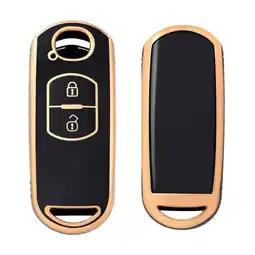ANWB Dutch Shield Sleutelhoesje Mazda goud A2 Zwart-Goud aanbieding