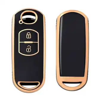 ANWB Dutch Shield Sleutelhoesje Mazda goud A2 Zwart-Goud aanbieding