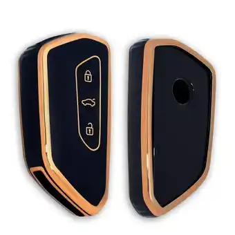 ANWB Dutch Shield Sleutelhoesje VW Skoda goud G Zwart-Goud aanbieding