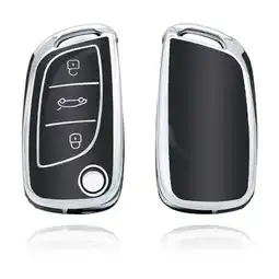 ANWB Dutch Shield Sleutelhoesje Peugeot zwart C3 Zwart-Zilver aanbieding