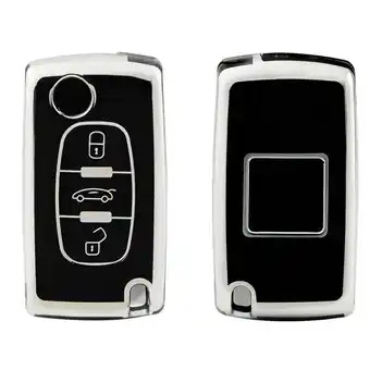 ANWB Dutch Shield Sleutelhoesje Peugeot zwart D3 Zwart-Zilver aanbieding