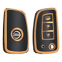 ANWB Dutch Shield Sleutelhoesje Nissan goud B3B Zwart-Goud aanbieding