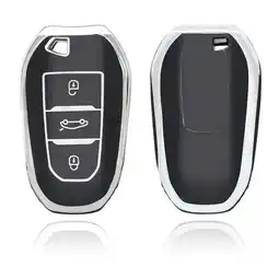 ANWB Dutch Shield Sleutelhoesje Peugeot zwart B3 Zwart-Zilver aanbieding