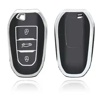 ANWB Dutch Shield Sleutelhoesje Peugeot zwart B3 Zwart-Zilver aanbieding