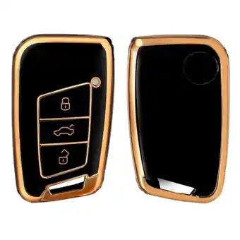 ANWB Dutch Shield Sleutelhoesje VW Skoda goud D Zwart-Goud aanbieding