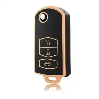 ANWB Dutch Shield Sleutelhoesje Mazda goud C3 Zwart-Goud aanbieding