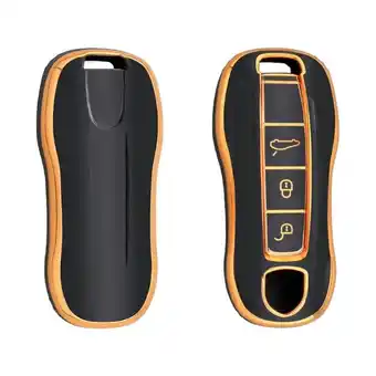 ANWB Dutch Shield Sleutelhoesje Porsche goud B3 Zwart-Goud aanbieding